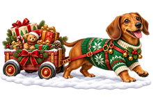 Holiday Dachshund Delivery standalone decal only