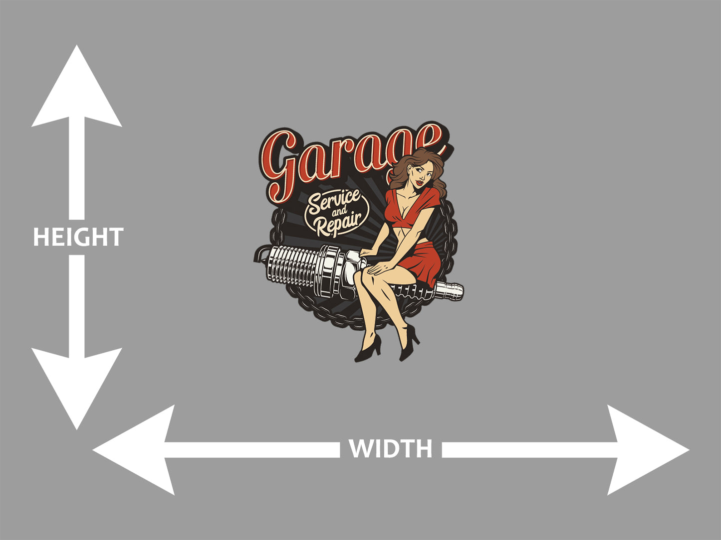 Garage Pinup Girl Wall Art Decal