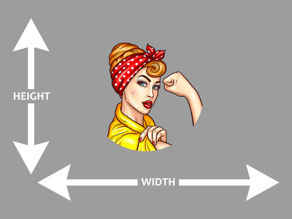 Pinup Girl Flexing Wall Art Decal