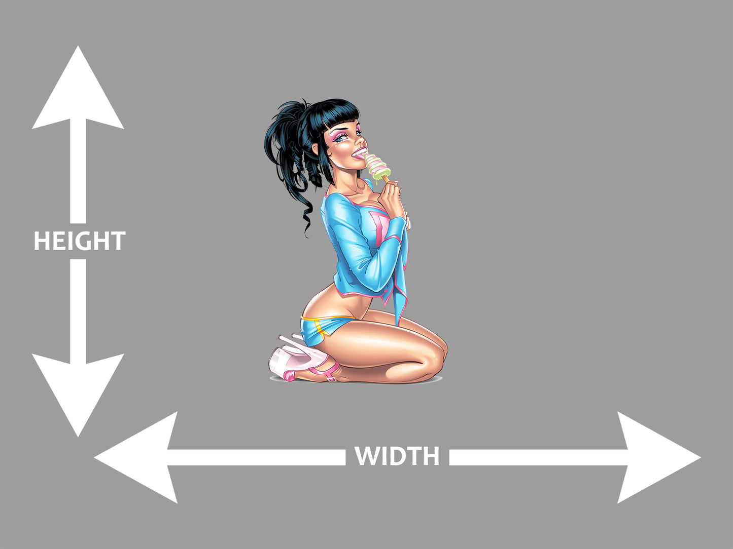 Pin up Girl Liking Ice Cream Wall Art Decal