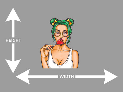 Pinup Young Girl Sucks Lollipop Wall Art Decal