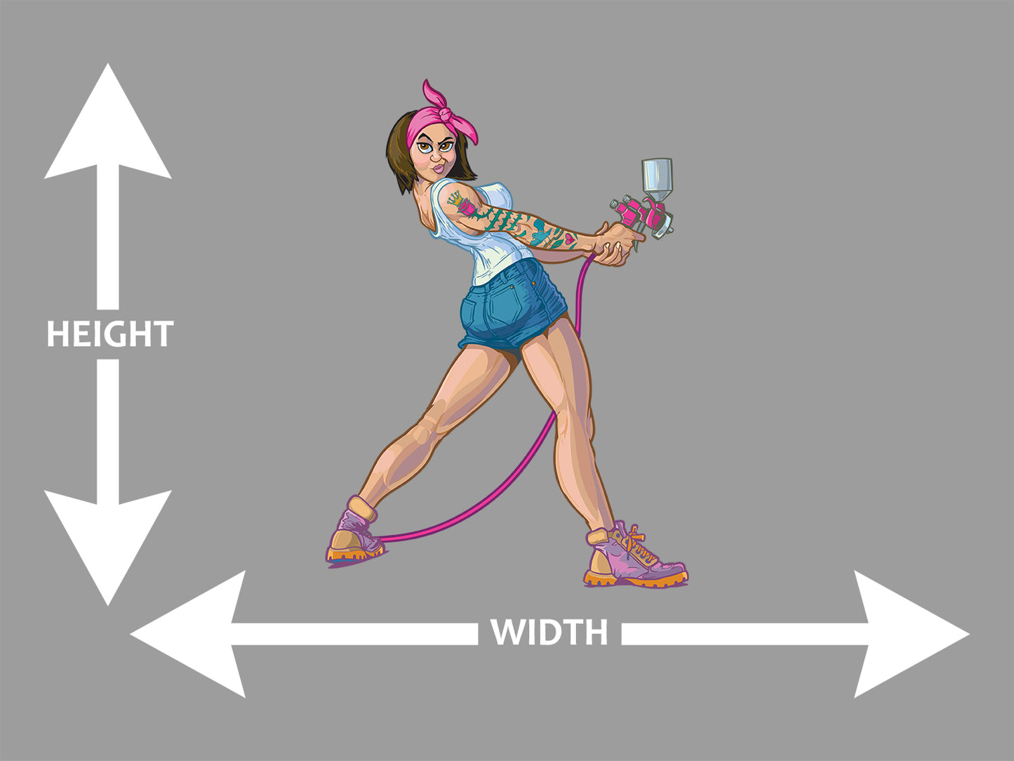 Pinup Girl with Spray Gun Wall Art Decal