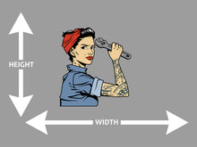 Vintage Colorful Pinup Mechanic Girl Wall Art Decal