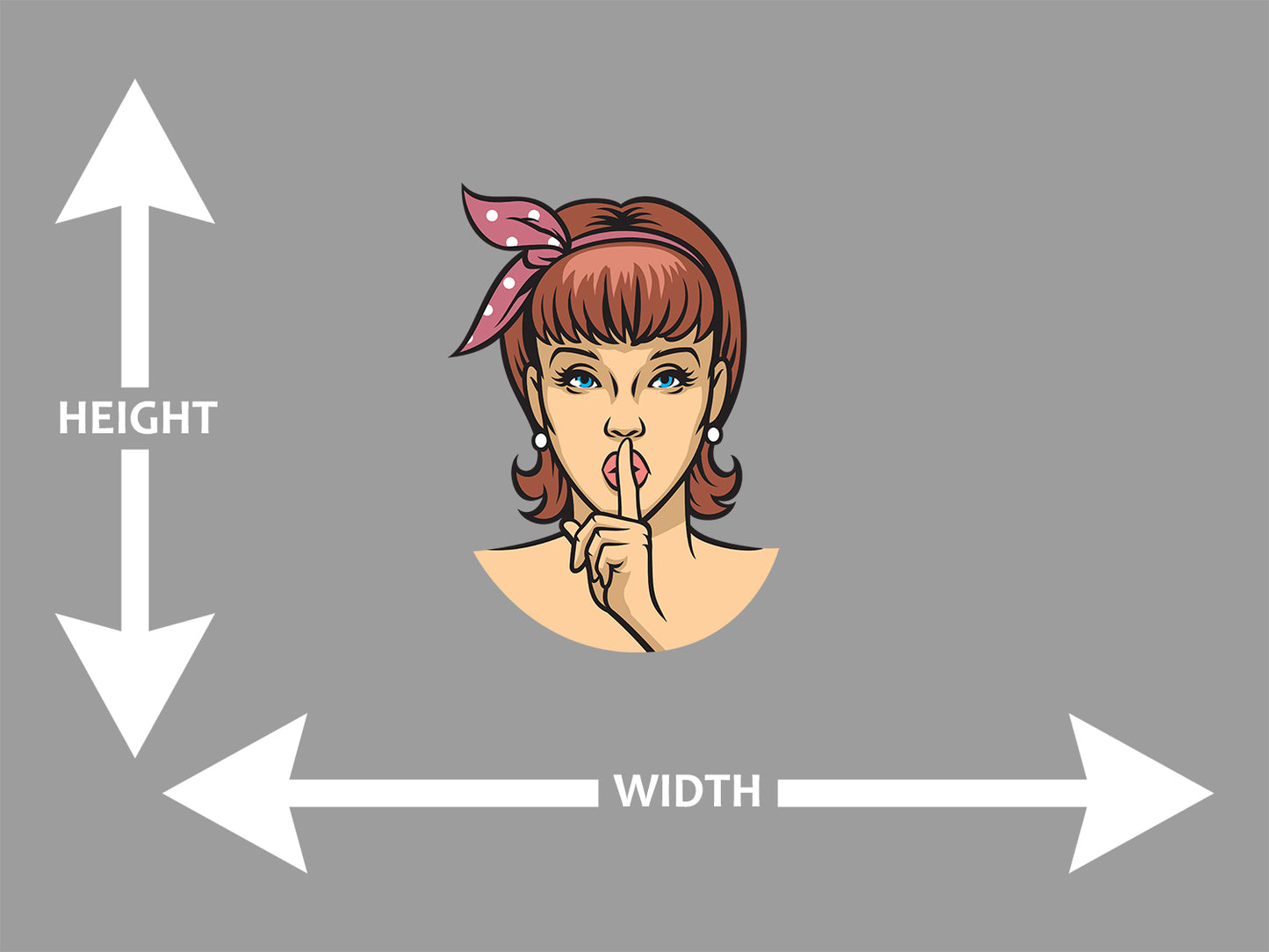 Vintage Woman Say Quite Please Wall Art Decal