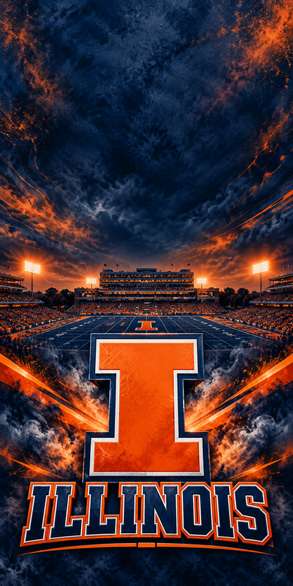 Illinois Orange Inferno cornhole wrap complete artwork without hole