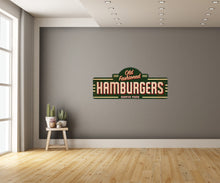 Retro Old Fashioned Hamburgers Decal 4 sizes Indoors or Outdoors Applications