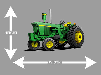 Green Classic Tractor Wall Art contour cut decal