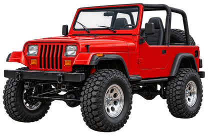 1987 Jeep Wrangler YJ 4x4 Bright Red – Contour Cut Decal artwork