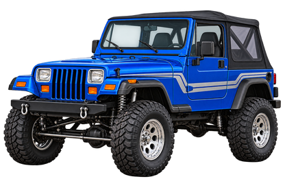 1989 Jeep Wrangler YJ 4x4 Electric Blue – Contour Cut Decal artwork