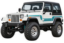 1995 Jeep Wrangler YJ 4x4 White & Teal – Contour Cut Decal artwork