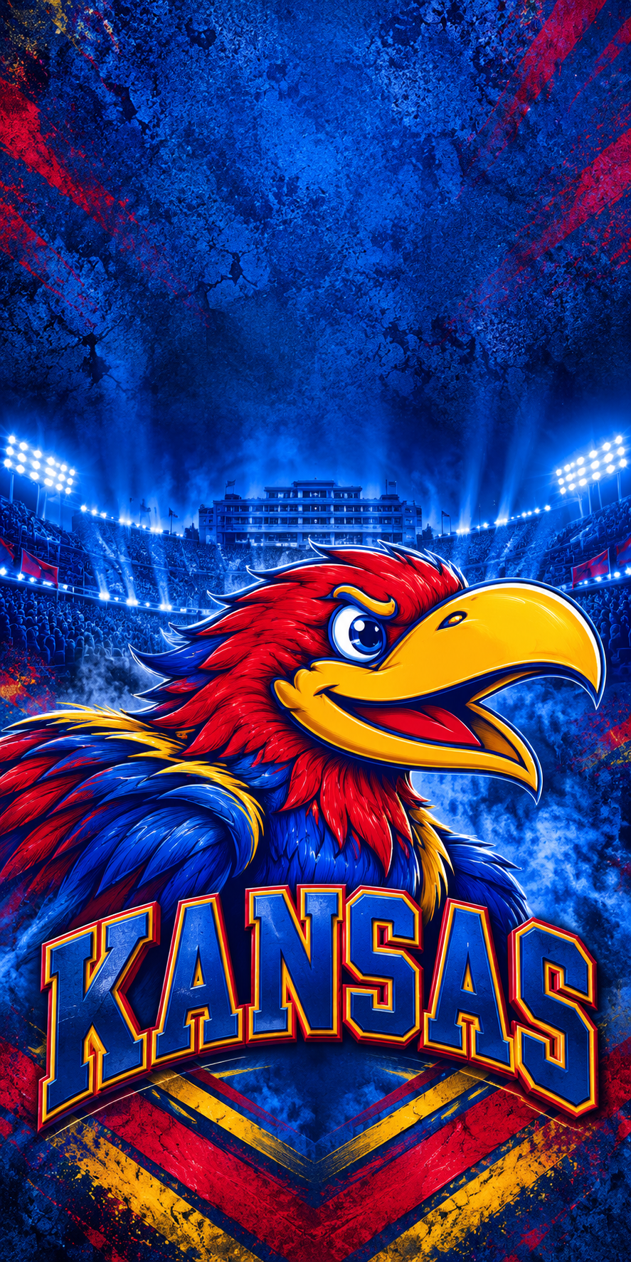 Kansas Jayhawk Blue cornhole wrap complete artwork without hole