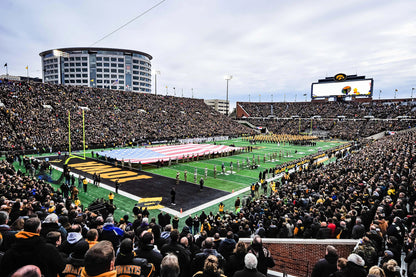 Kinnick Football Stadium Daytime American Flag Wall Mural