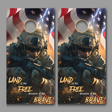 Land of the Free Because of the Brave Corn hole Decal Wraps
