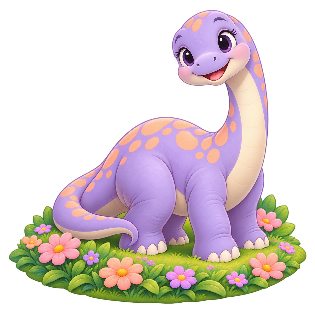 Lavender Dinosaur standalone decal only
