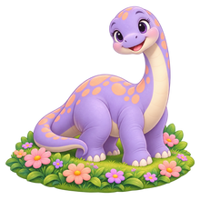 Lavender Dinosaur standalone decal only