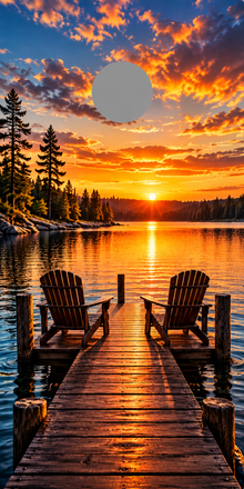 Golden Hour Lake Dock Cornhole Board Wraps — gray hole placement preview