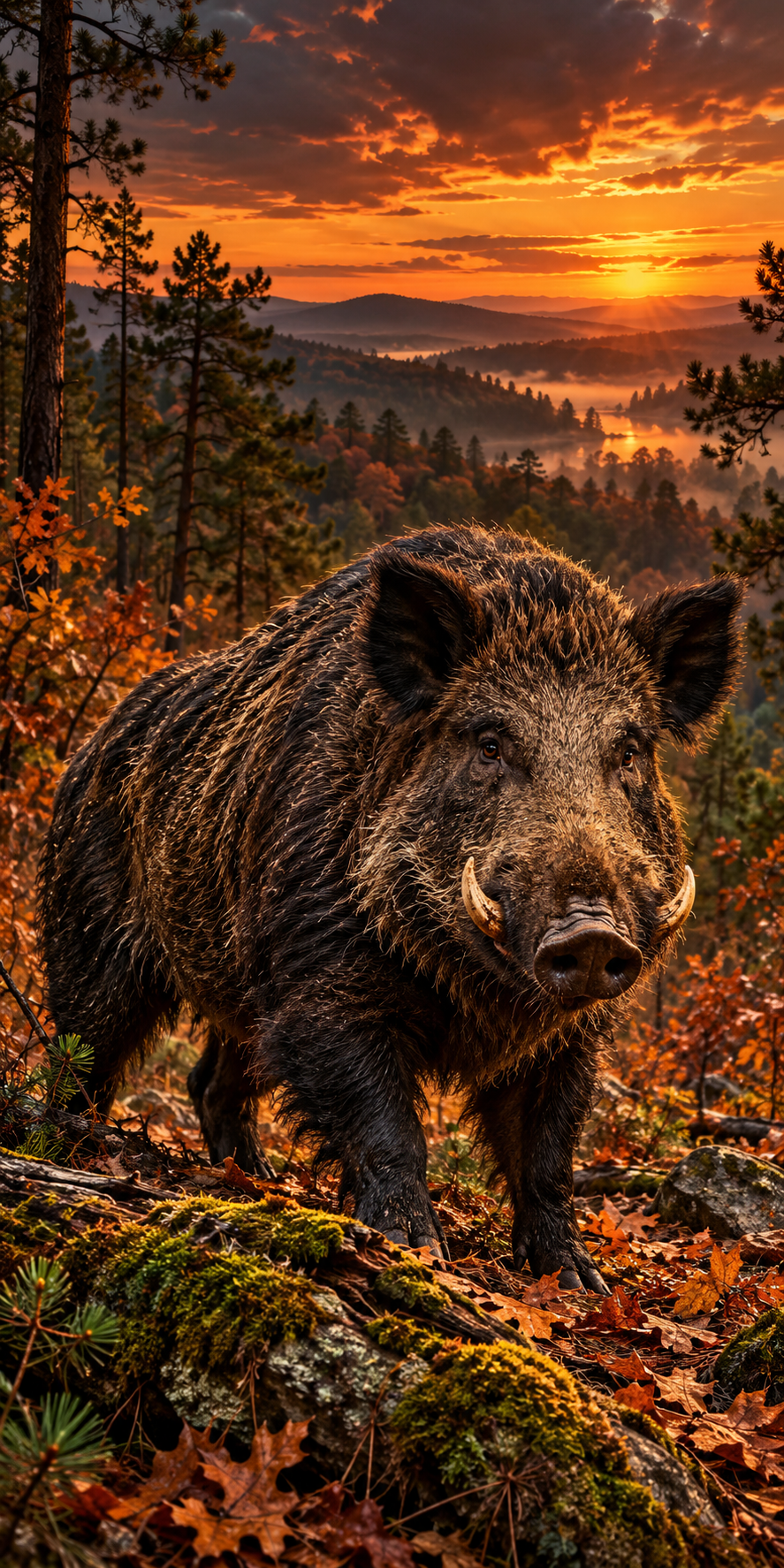 Wild Boar Pine Ridge Cornhole Board Wraps — flat artwork without hole