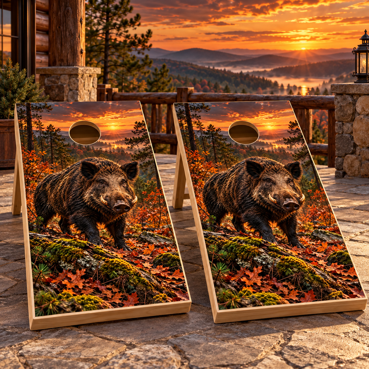 Wild Boar Pine Ridge Cornhole Board Wraps — second board mockup; wraps only