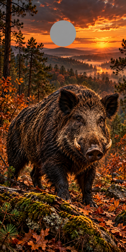 Wild Boar Pine Ridge Cornhole Board Wraps — gray hole-position preview