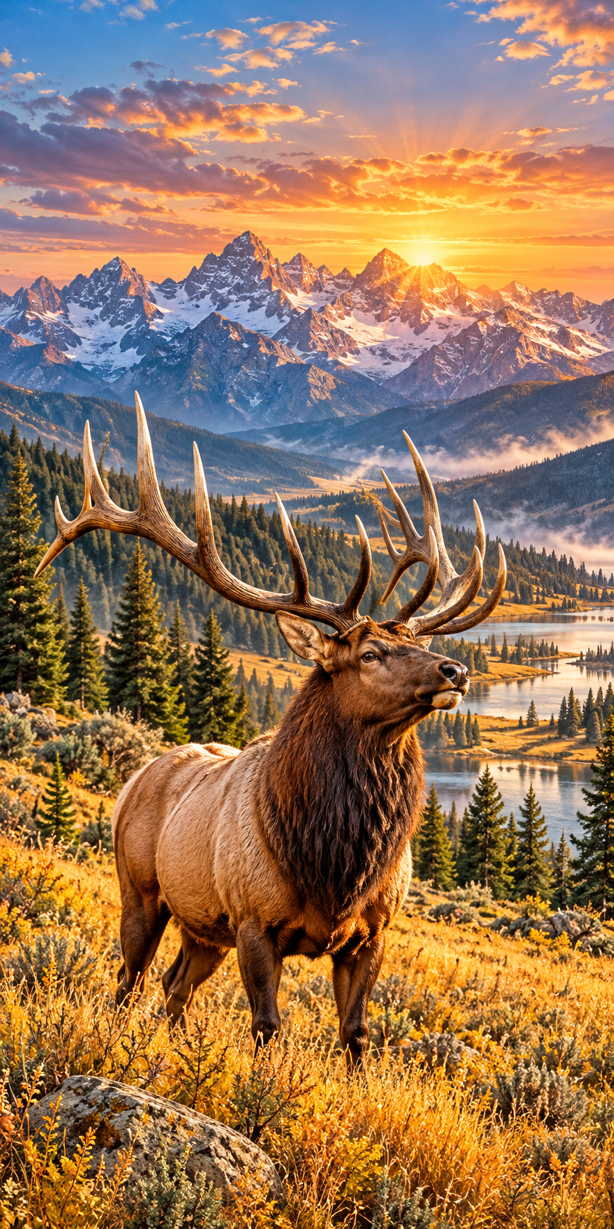 High Country Bull Elk Cornhole Board Wraps — flat artwork without hole