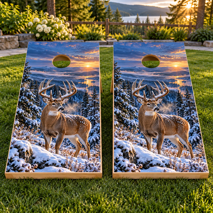 Frostline Whitetail Cornhole Board Wraps — board mockup; wraps only