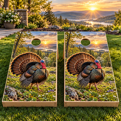 Spring Ridge Gobbler Cornhole Board Wraps — board mockup; wraps only