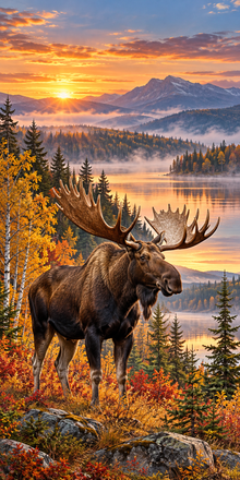 Northwoods Moose Cornhole Board Wraps — flat artwork without hole