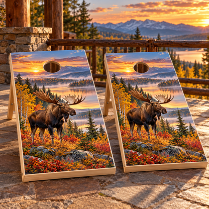 Northwoods Moose Cornhole Board Wraps — second board mockup; wraps only