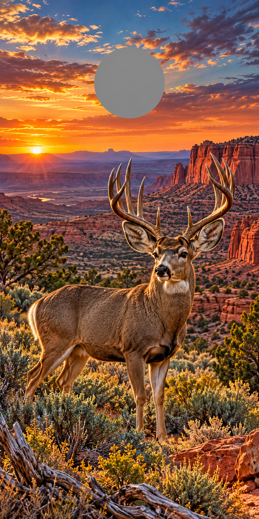 Sagebrush Monarch Mule Deer Cornhole Board Wraps — gray hole-position preview