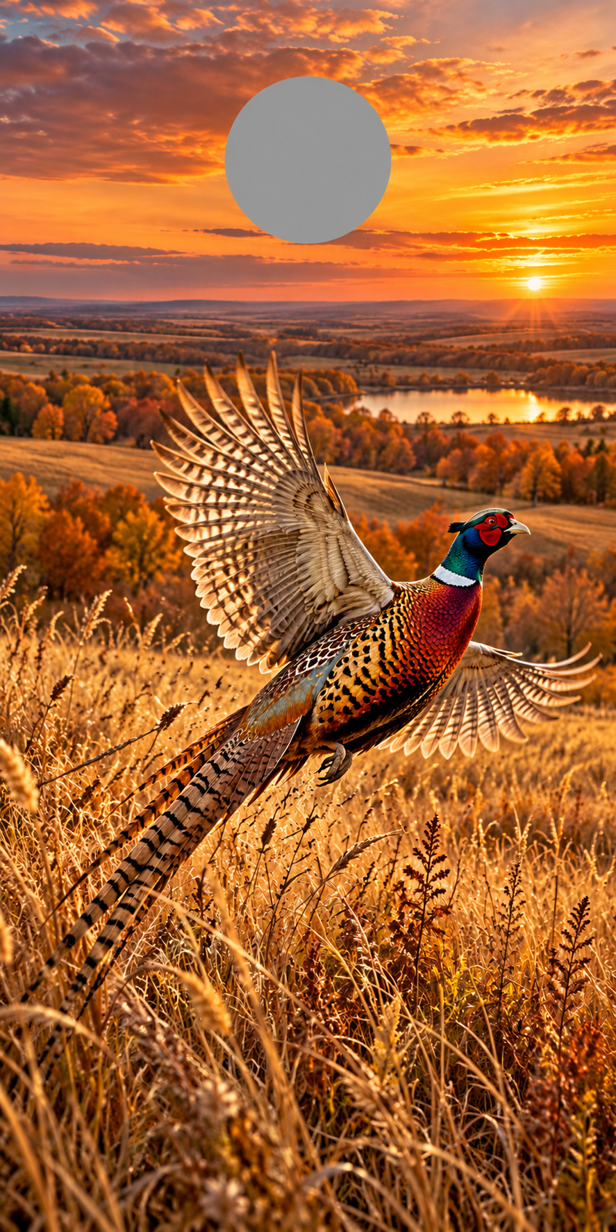 Prairie Flush Pheasant Cornhole Board Wraps — gray hole-position preview
