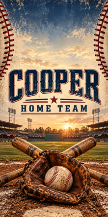 Home Run Family Personalized Baseball Cornhole Board Wraps — sample-name artwork without hole