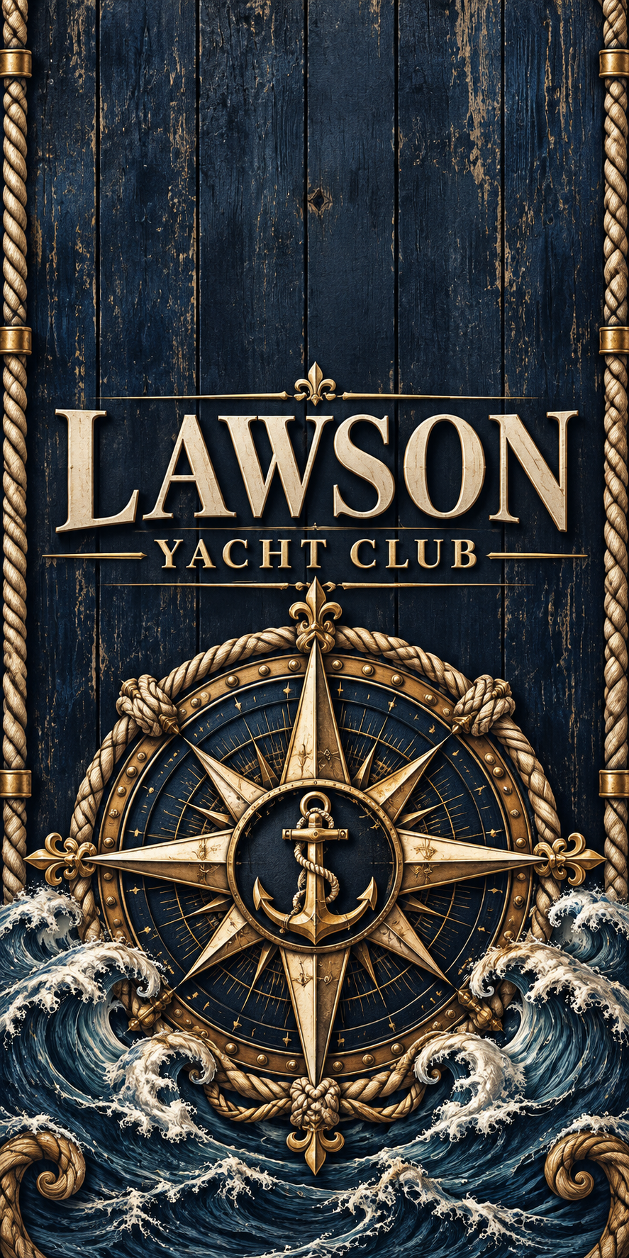 Harbor Compass Personalized Nautical Cornhole Board Wraps — sample-name artwork without hole
