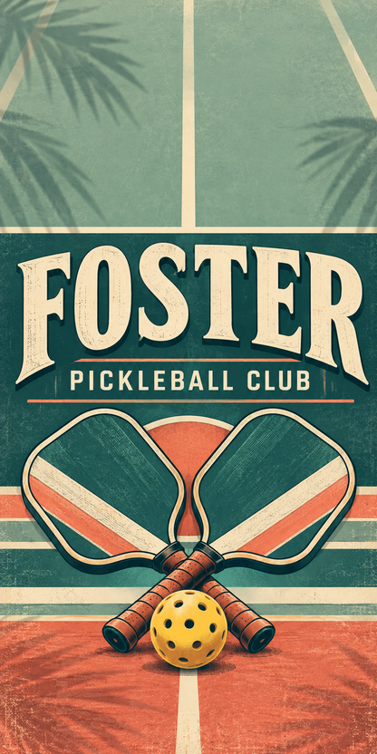 Pickleball Social Club Personalized Cornhole Board Wraps — sample-name artwork without hole