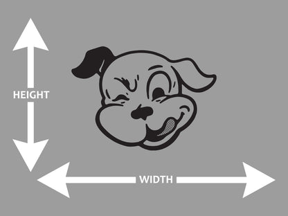 Winking Dog Wall Art Decal