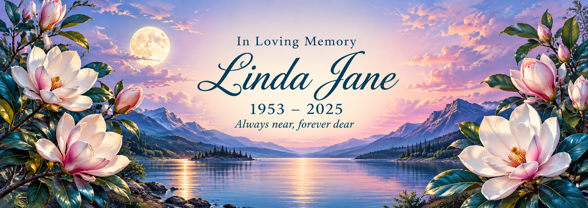 Magnolia Moonlit Memories personalized memorial desk mat — sample name and dates