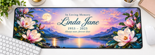 Magnolia Moonlit Memories memorial desk mat — overhead workspace mockup