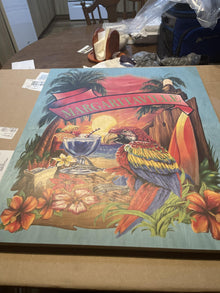 Margaritaville Baby Blue Parrot Beach - Wood Print