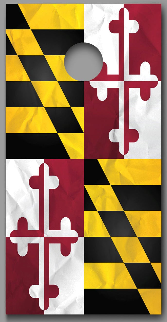 Flag of Maryland Cornhole Board Decal Wraps