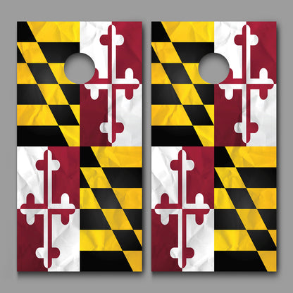 Flag of Maryland Cornhole Board Decal Wraps