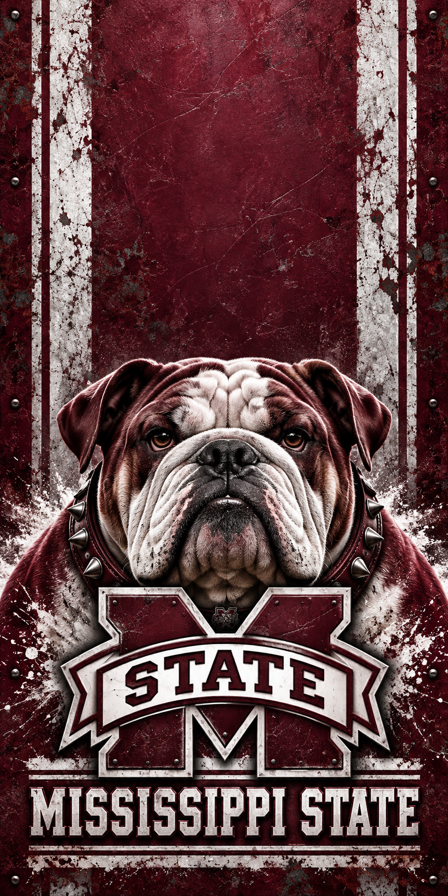 Mississippi State Bulldog Maroon cornhole wrap complete artwork without hole