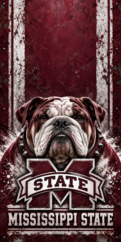 Mississippi State Bulldog Maroon cornhole wrap complete artwork without hole