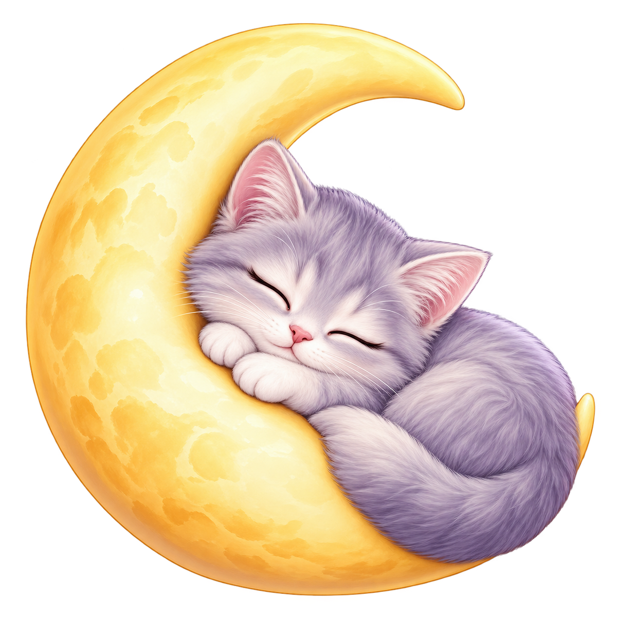 Moonlight Sleeping Cat standalone decal only