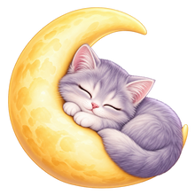 Moonlight Sleeping Cat standalone decal only