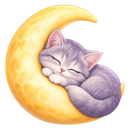 Moonlight Sleeping Cat standalone decal only