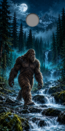 moonlit bigfoot cornhole wrap proof showing approximate hole location