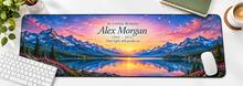 Mountain Starlight Remembrance memorial desk mat — overhead workspace mockup