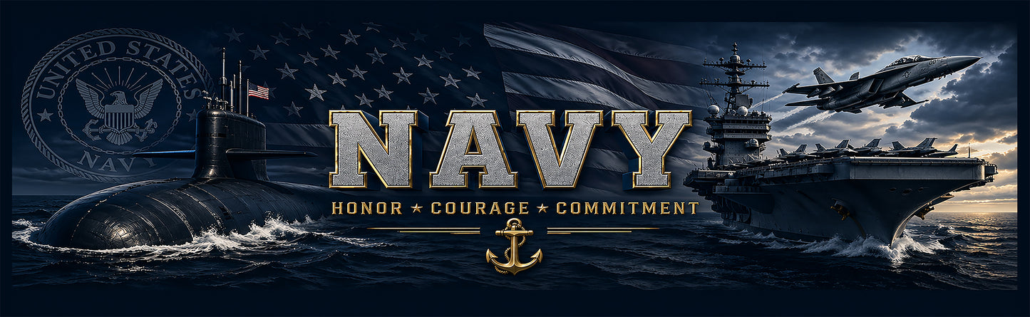 Navy Themed Rear See Through Window Graphic
