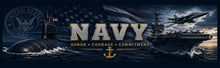 Navy Themed Rear See Through Window Graphic