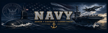 Navy Themed Rear See Through Window Graphic