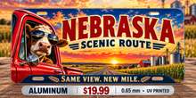 Nebraska Same View New Mile funny license plate — 0.65 mm UV printed aluminum
